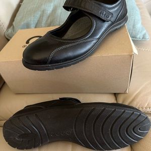 Ecco Womens EU 41 US 10-10.5 Cloud Black Pewter Mary Jane Leather Comfort Shoes
